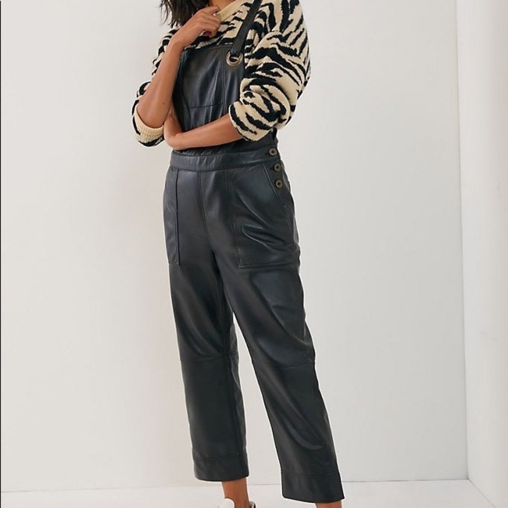 Anthropology leather jumpsuit - Picture 2 of 9